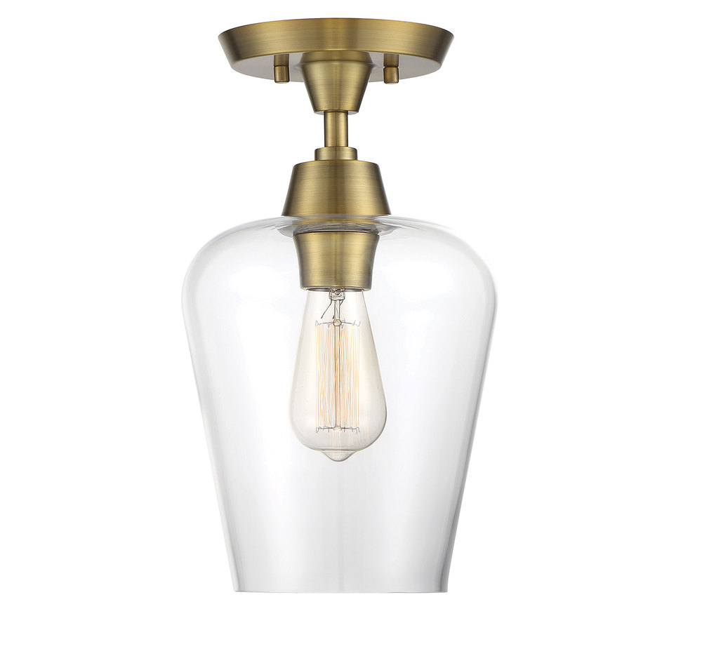 Octave 1-Light Ceiling Light in Warm Brass