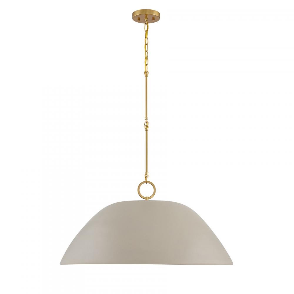 Alta 1-Light Pendant in Concrete and Brass