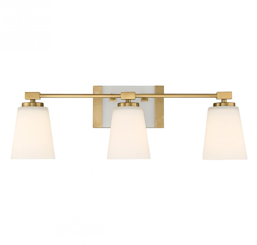 Darby 3-Light Bathroom Vanity Light in Warm Brass