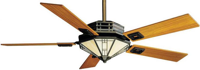 Two Light Bronze Patina Ceiling Fan