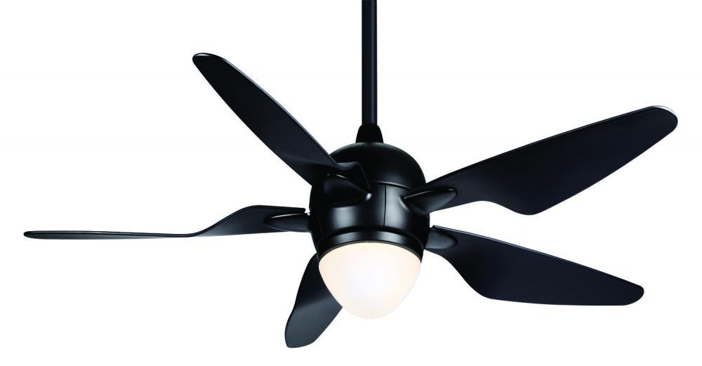 One Light Matte Black Ceiling Fan