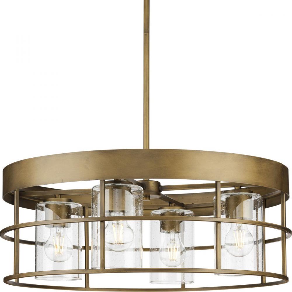 Burgess Collection Four-Light Aged Bronze Modern Farmhouse Chandelier