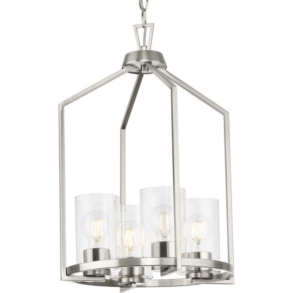 Goodwin Collection Four-Light Brushed Nickel Modern Farmhouse Hall & Foyer Light