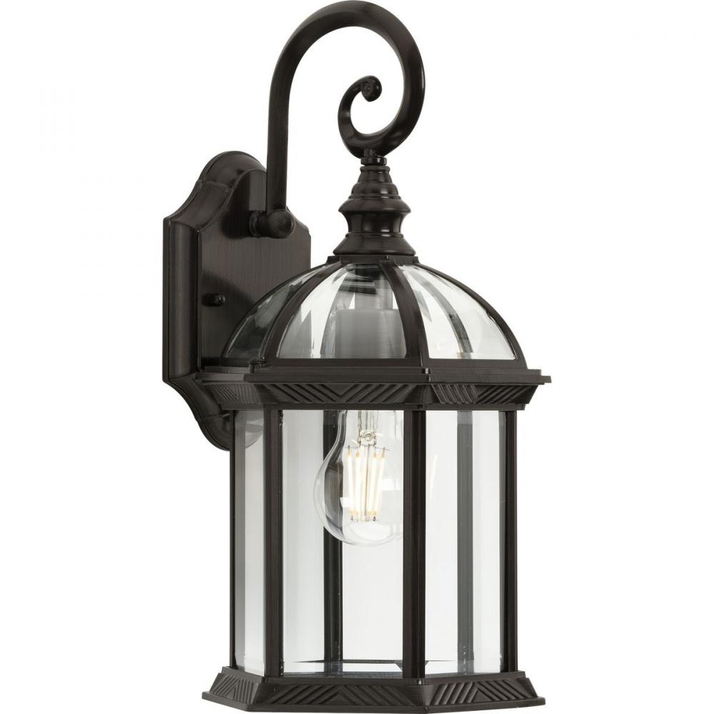 Dillard Collection One-Light Traditional Antique Bronze Clear Glass Outdoor Wall Lantern