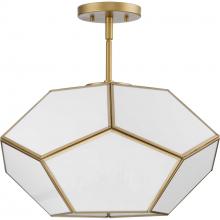 Progress P350261-078 - Latham Collection 18 in. Three-Light Vintage Brass Contemporary Flush Mount