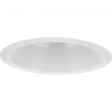 Progress P806006-028 - 6" Satin White Recessed Step Baffle Trim for 6" Shallow Housing (P806S Series)