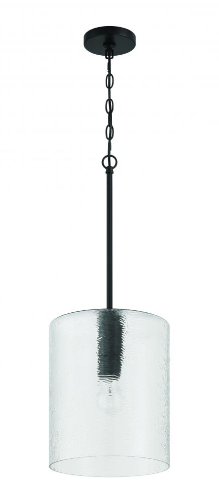 Lyndsey 1 Light Pendant in Flat Black