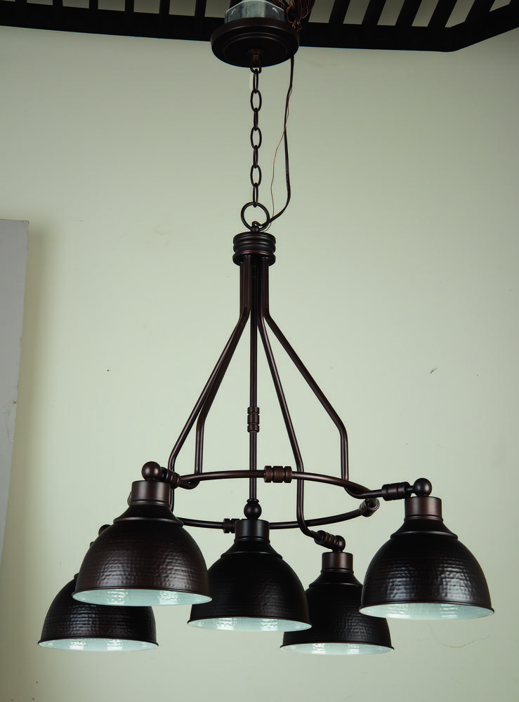 Timarron 5 Light Down Chandelier in Aged Bronze Brushed