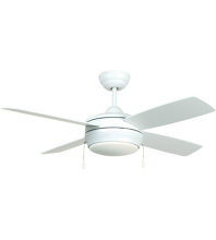 Craftmade LAV44MWW4LK-LED - Laval 44" 4-Blade Ceiling Fan in Matte White w/ Matte White Blades; Integrated Light Kit