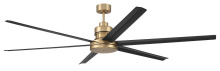 Craftmade MND72SBFB6 - Mondo 72" 6-Blade Ceiling Fan in Satin Brass w/ Flat Black Blades