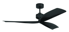 Craftmade RFK52FB3 - Rafiki 52" 3-Blade Indoor/Outdoor (Damp) Ceiling Fan in Flat Black w/ Flat Black Blades