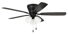 Craftmade WHL52FB5C3 - Wheeler 52" 5-Blade 3-Light Ceiling Fan in Flat Black w/ Flat Black/Greywood Blades