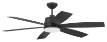 Craftmade HGN54FB6-NWF - 52" Ceiling Fan w/ 6 Blades, LED Light Kit, Damp Rated, Non WiFi