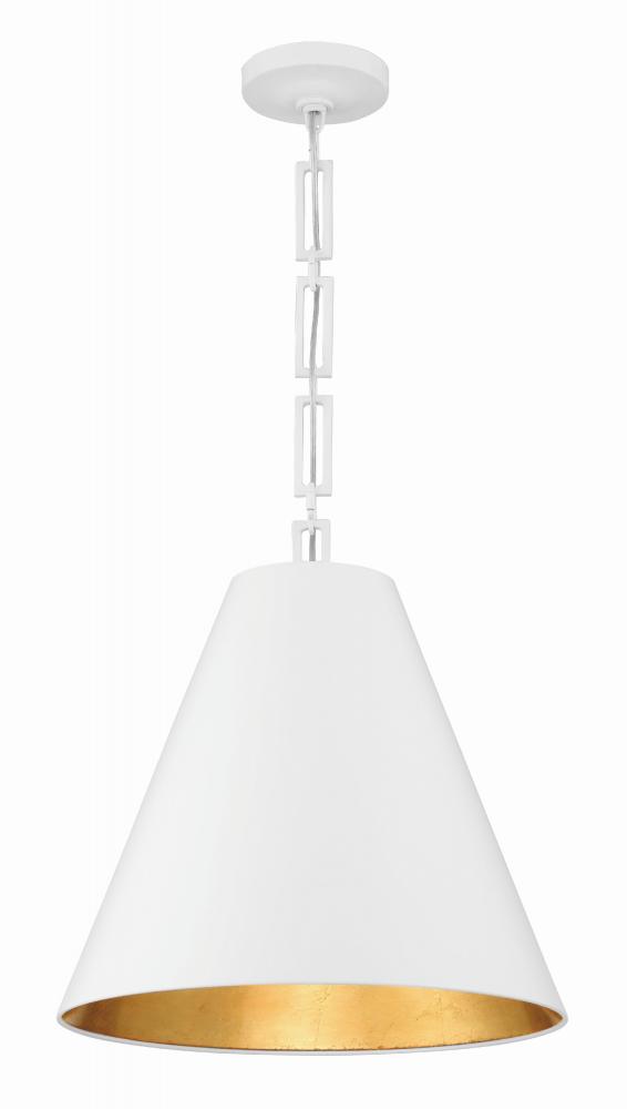 Brian Patrick Flynn Alston 3 Light Matte White + Antique Gold Pendant