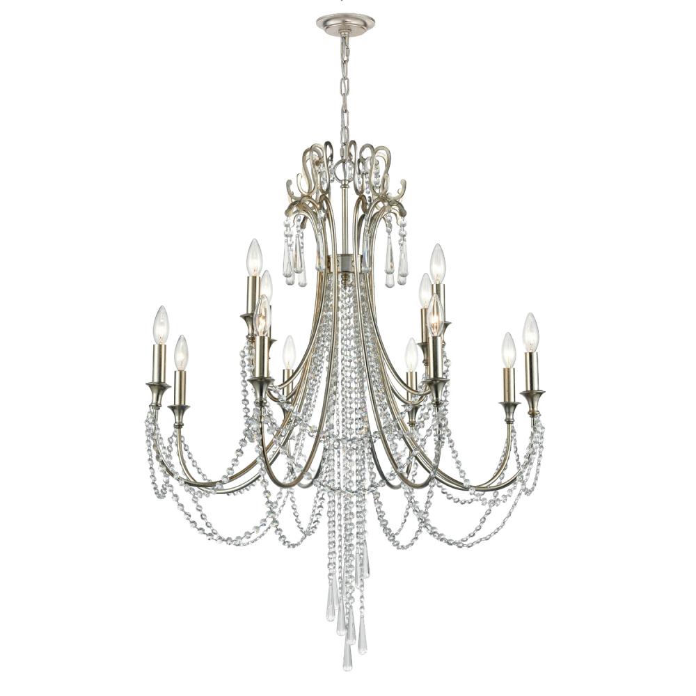 Arcadia 12 Light Antique Silver Chandelier