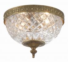 Crystorama 117-8-OB - Crystorama 2 Light Olde Brass Crystal Flush Mount