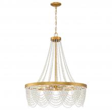 Crystorama FIO-A9104-GA-WH - Fiona 27'' Antique Gold Chandelier