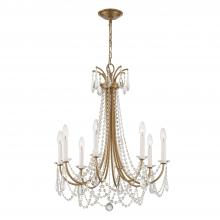 Crystorama KAR-90908-AG-CL-MWP - Karrington 8 Light Aged Brass Chandelier