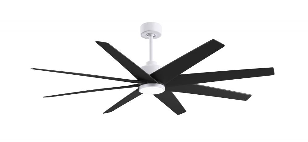 Ariella 8-blade ceiling fan in Matte White and Matte Black Blades