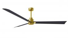 Matthews Fan Company AK-BRBR-BK-72 - Alessandra 3-blade transitional ceiling fan in brushed brass finish with matte black blades. Optim