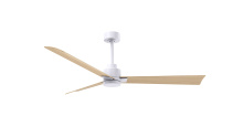 Matthews Fan Company AK-MWH-LM-56 - Alessandra - 56" Three Blade Transitional Ceiling Fan - Matte White Finish - Light Maple Blades