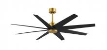 Matthews Fan Company AN-BRBR-BK-64 - Ariella - Brushed Brass - Matte Black Blades - 64" Blades - 10" Downrod