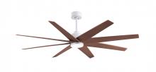 Matthews Fan Company ANLK-MWH-WN-64 - Ariella 8-blade ceiling fan in Matte White and Walnut Tone blades