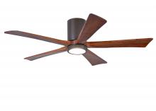 Matthews Fan Company IR5HLK-TB-WA-52 - IR5HLK five-blade flush mount paddle fan in Textured Bronze finish with 52” solid walnut tone bl