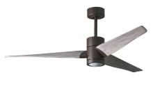 Matthews Fan Company SJ-TB-BW-60 - Super Janet three-blade ceiling fan in Textured Bronze finish with 60” solid barn wood tone blad