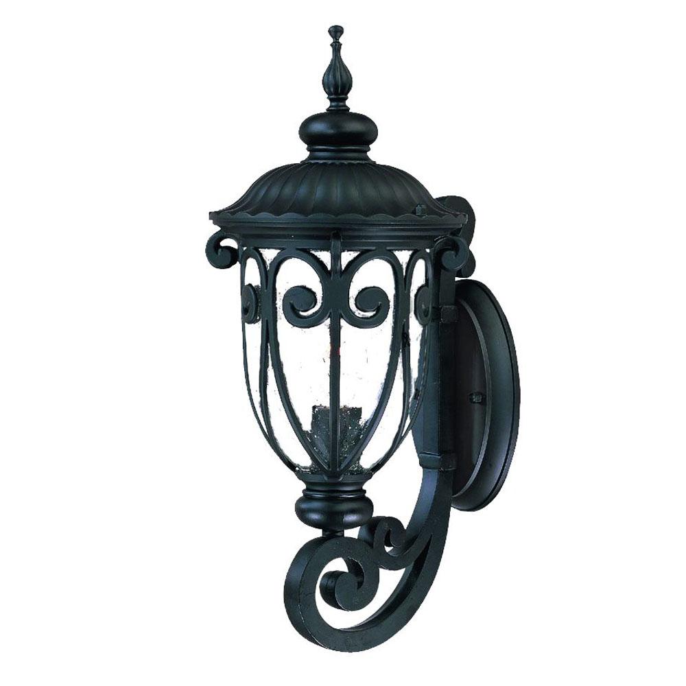 Naples Collection Wall-Mount 1-Light Outdoor Matte Black Light Fixture