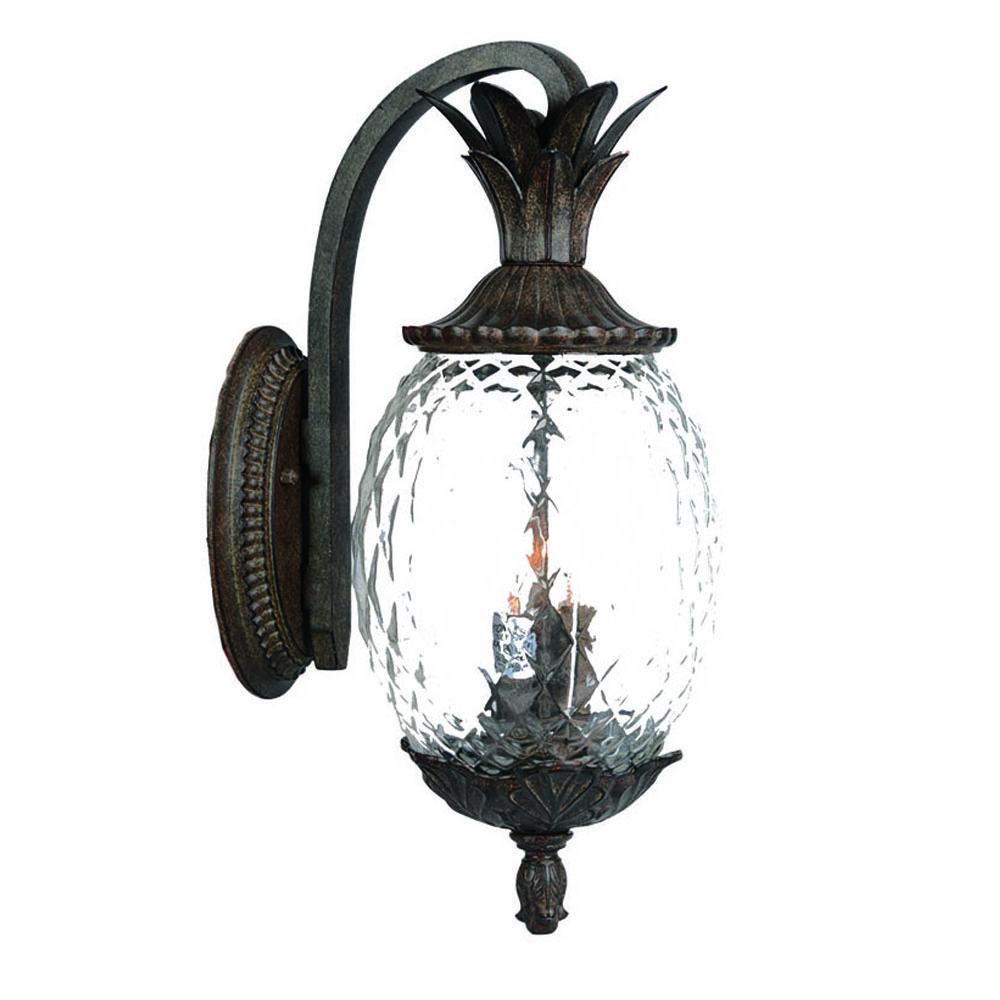 Lanai Collection Wall-Mount 3-Light Outdoor Black Coral Light Fixture