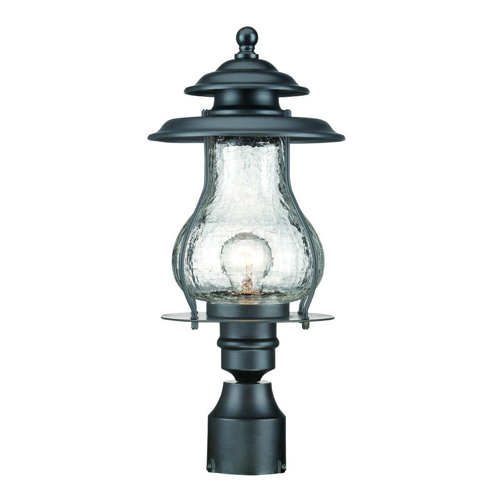 Blue Ridge Collection Post-Mount 1-Light Outdoor Matte Black Light Fixture