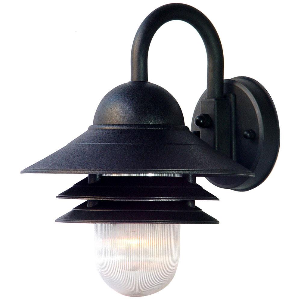 Mariner Collection Wall-Mount 1-Light Outdoor Matte Black Light Fixture