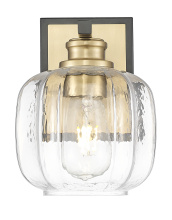 Acclaim Lighting IN40030BK - Oxley 6.5" in. Matte Black and Brass 1-Light Sconce With Clear Glass Globe