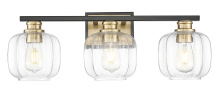 Acclaim Lighting IN40032BK - Oxley 25 in. Matte Black and Brass 3-Light Vanity With Clear Glass Globes