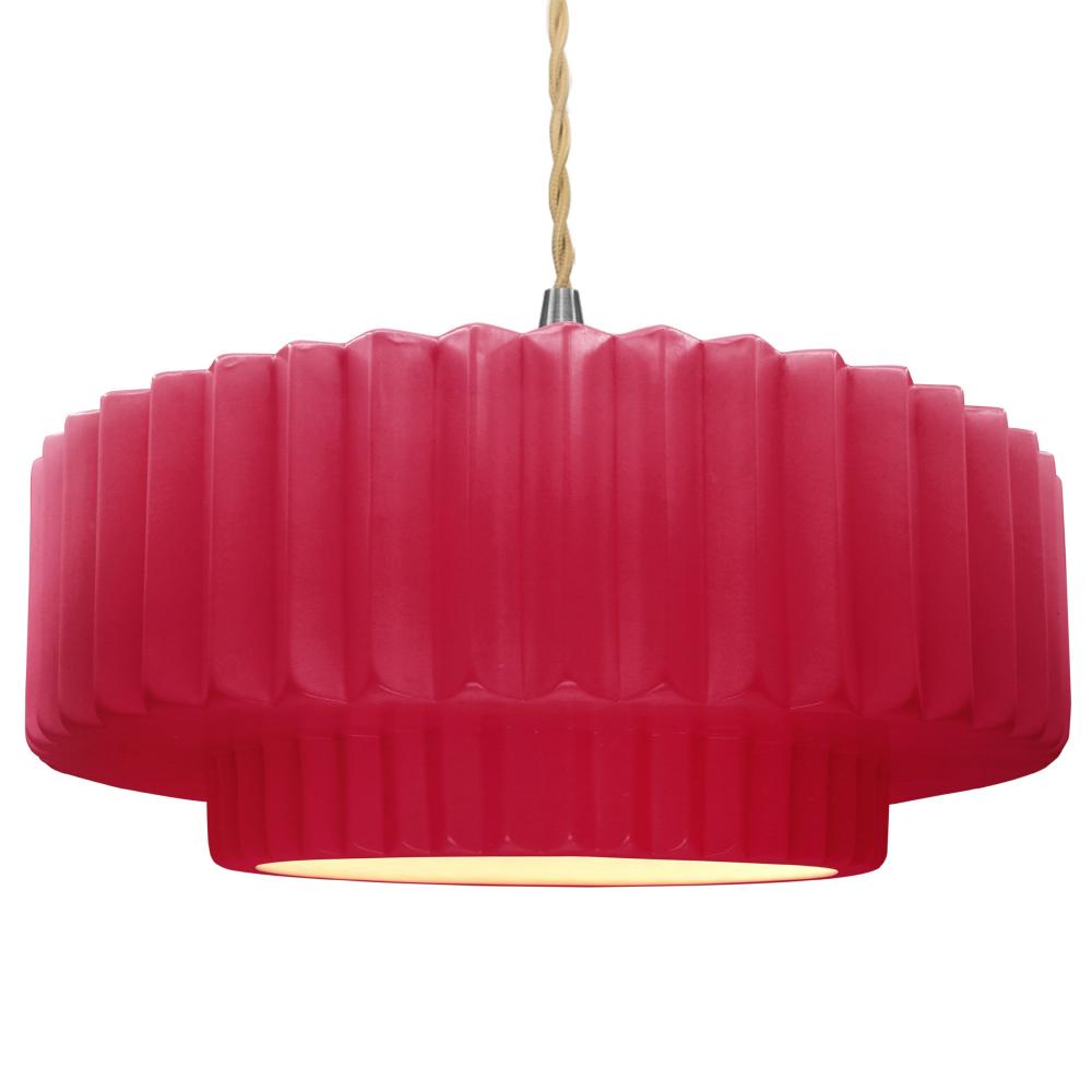 Large Tier Pleated 1-Light Pendant