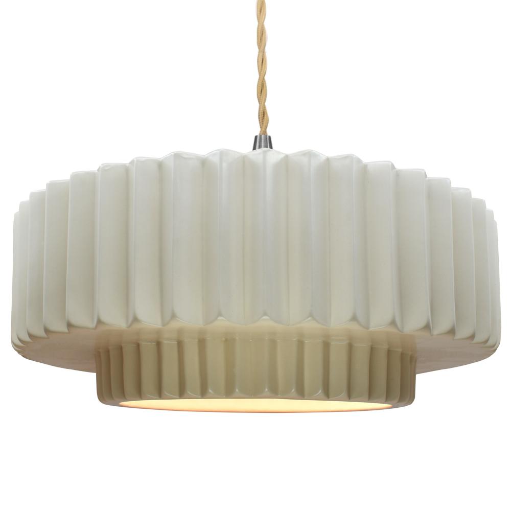 Large Tier Pleated 1-Light Pendant