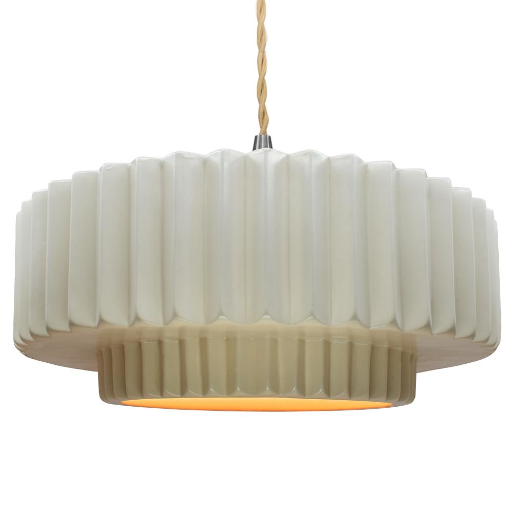 Large Tier Pleated 1-Light Pendant