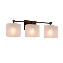 Justice Design Group FSN-8423-30-FRCR-DBRZ - Tetra 3-Light Bath Bar