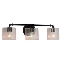 Justice Design Group FSN-8463-30-SEED-MBLK - Bronx 3-Light Bath Bar