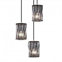 Justice Design Group WGL-8818-10-SWCB-NCKL - Mini 3-Light Cluster Pendant