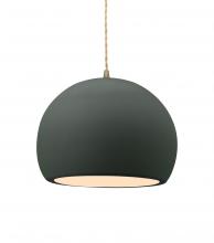 Justice Design Group CER-6533-PWGN-ABRS-BEIG-TWST - Medium Globe 1-Light Pendant