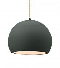 Justice Design Group CER-6535-PWGN-MBLK-BEIG-TWST - Large Globe 1-Light Pendant