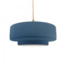 Justice Design Group CER-6543-MID-BRSS-BEIG-TWST - Medium Tier 1-Light Pendant