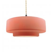 Justice Design Group CER-6545-BSH-MBLK-BEIG-TWST - Large Tier 1-Light Pendant