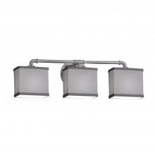 Justice Design Group FAB-8463-55-GRAY-NCKL - Bronx 3-Light Bath Bar