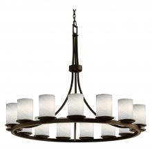 Justice Design Group FSN-8715-10-WEVE-DBRZ-LED15-10500 - Dakota 15-Light 1-Tier Ring LED Chandelier