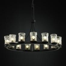 Justice Design Group GLA-8715-16-GLDC-MBLK - Dakota 15-Light 1-Tier Ring Chandelier