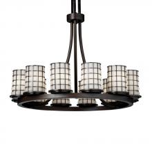 Justice Design Group WGL-8768-10-SWCB-DBRZ - Dakota 12-Light Ring Chandelier (Short)