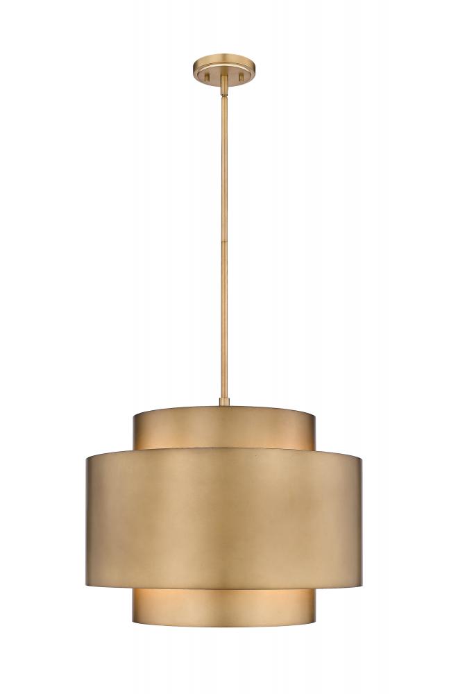 Harlech Collection Three-Light Pendant in Rubbed Brass